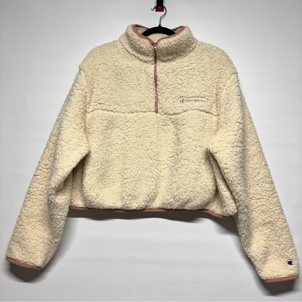 ✨Champion Women's Cream Sherpa Jacket Size XL